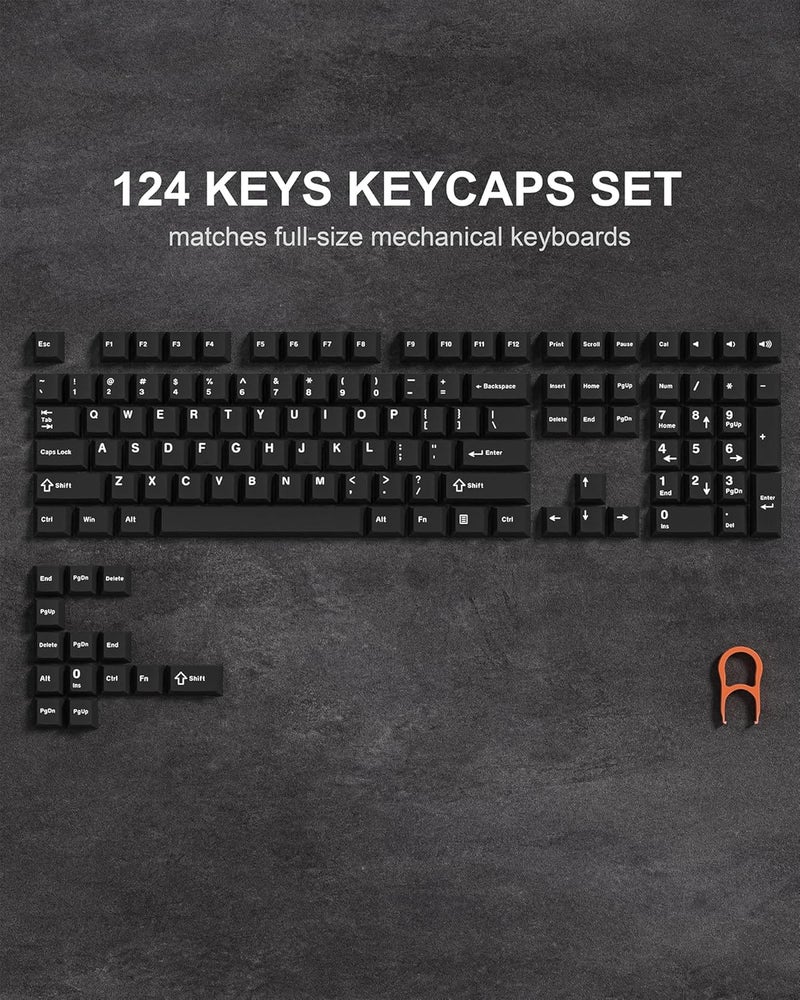 COSTOM Womier Double Shot PBT Keycaps Set 138 Keys, Cherry Profile Custom Keycaps 60 65 75 100 Percent for 61/64/68/84/87/100/104/108 Retro Gaming Mechanical Keyboard, Black - Image 2